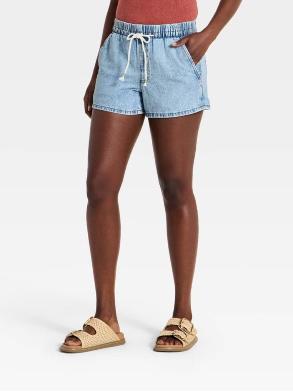 Women's Mid-Rise Denim Beach Shorts 3.5" - Universal Thread Light Wash S